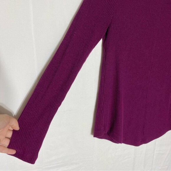 Old Navy Burgundy Winter Wine Plush Ribbed Long Sleeve Crew Neck Tee L - Picture 10 of 15